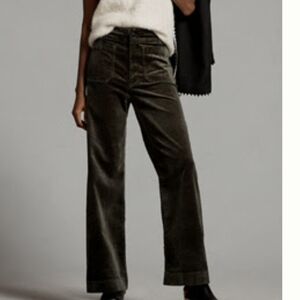 NWOT Anthropologie Maeve Colette Dark Olive Corduroy Pants